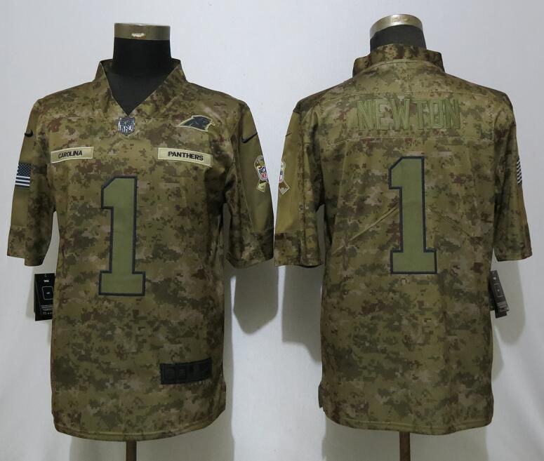 Men Carolina Panthers #1 Newton Nike Camo Salute to Service Limited NFL Jerseys->carolina panthers->NFL Jersey